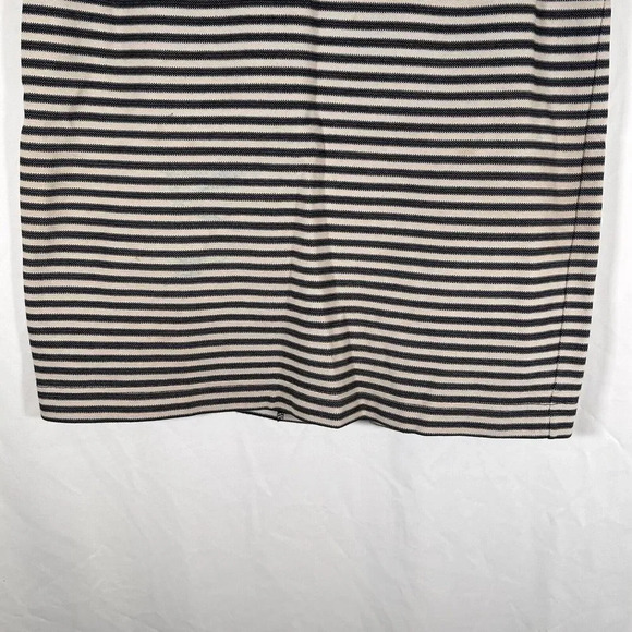 Banana Republic Skirt Women's 8P Petite Black White Striped Knee Length - Picture 2 of 7